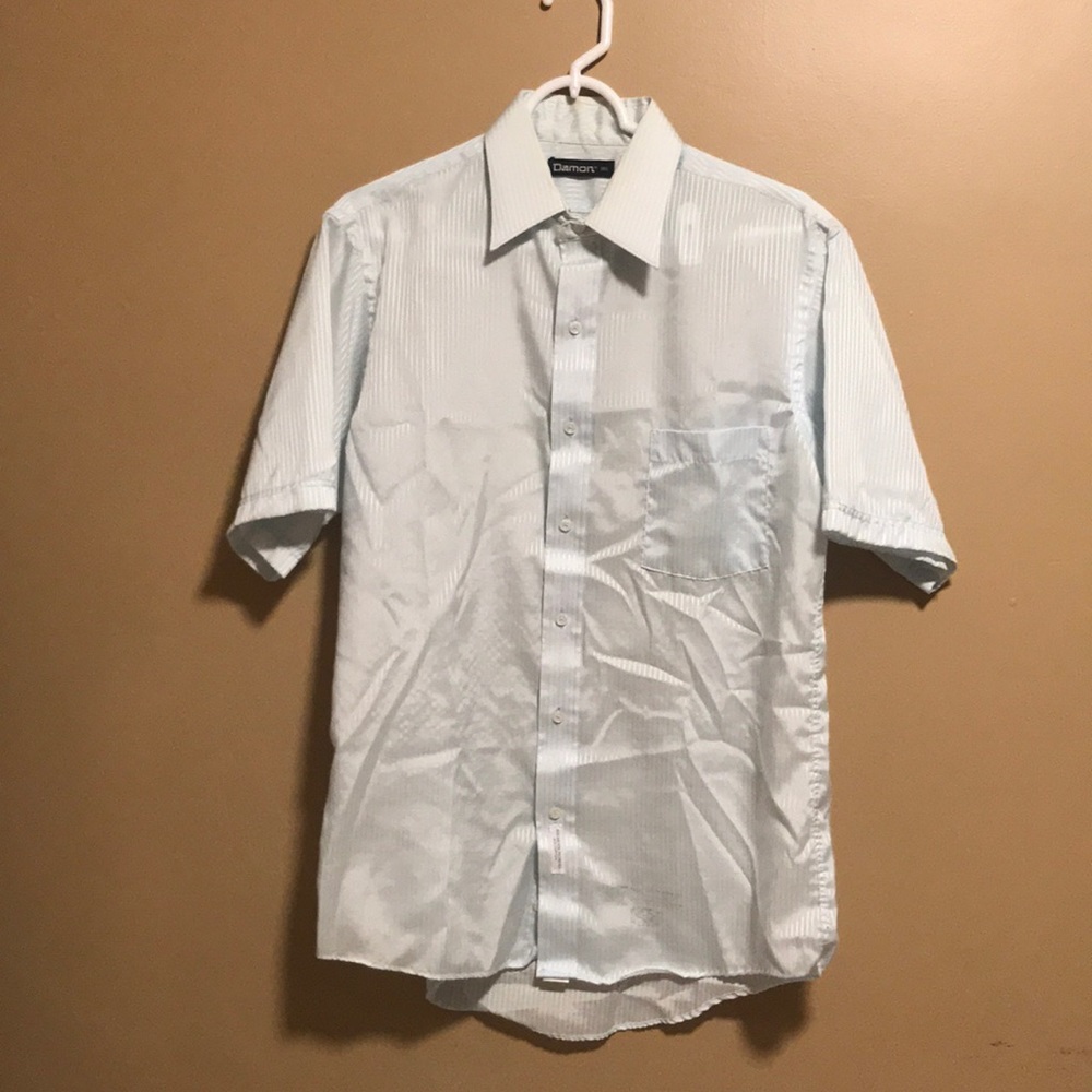 VINTAGE DAMON Dress Shirt sz 15 1/2 Blue.